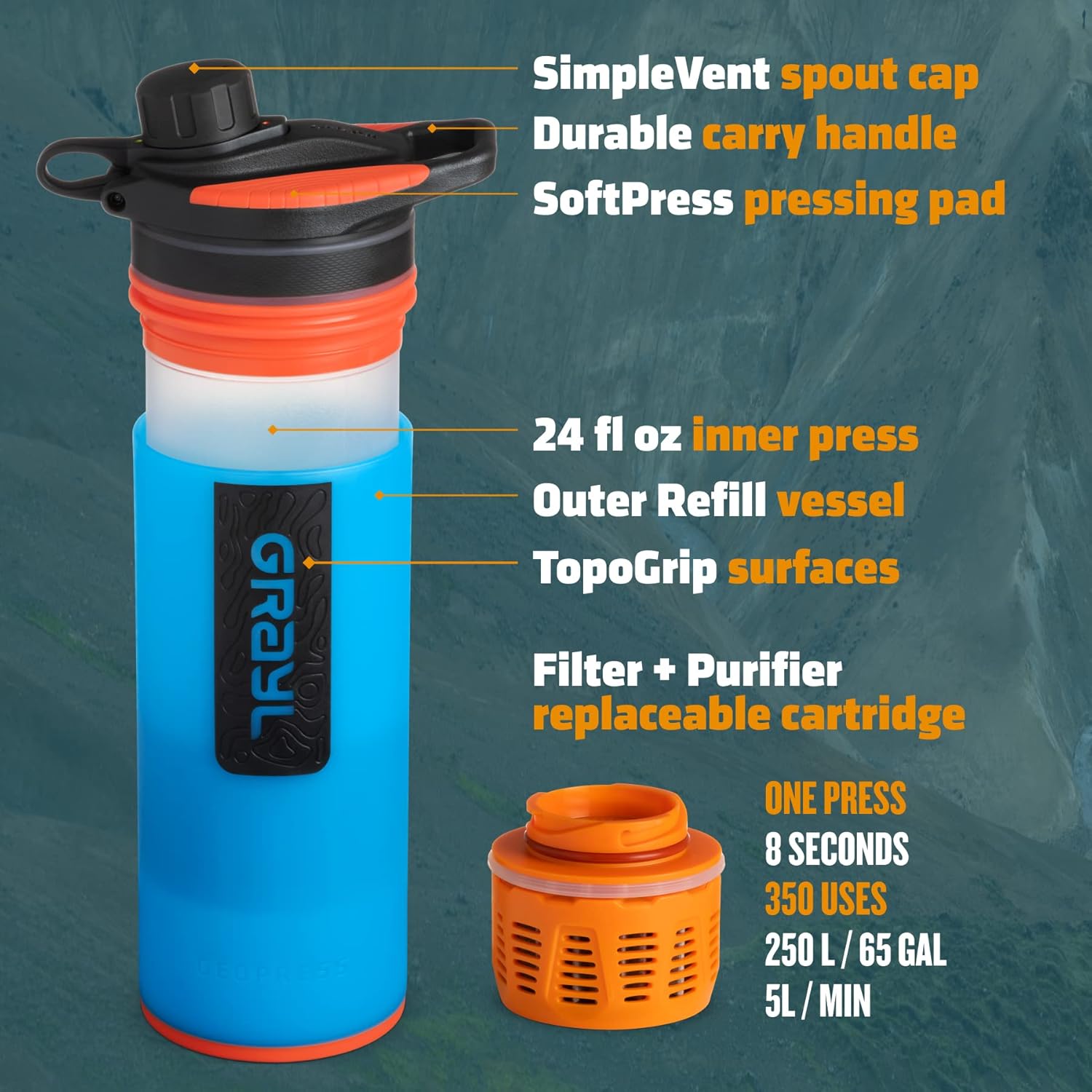 GRAYL GeoPress Water Purifier Bottle
