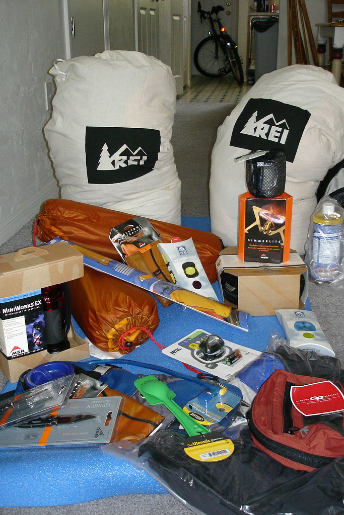 Stuff from REI arrives (opened)